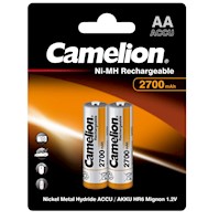 Pack 2 Pilas AA Recargable 2700mah Alta Capacidad Para Dispositivos de alto rendimiento Ecológicas / Pilas   1.2 V Ni-MH de baja autodescarga AA 1000 Ciclos de recarga / Pilas AAA DE 1000 mAh